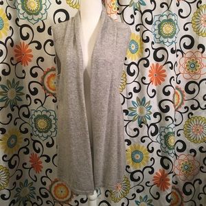 Charter Club cashmere long vest heather gray SZ L